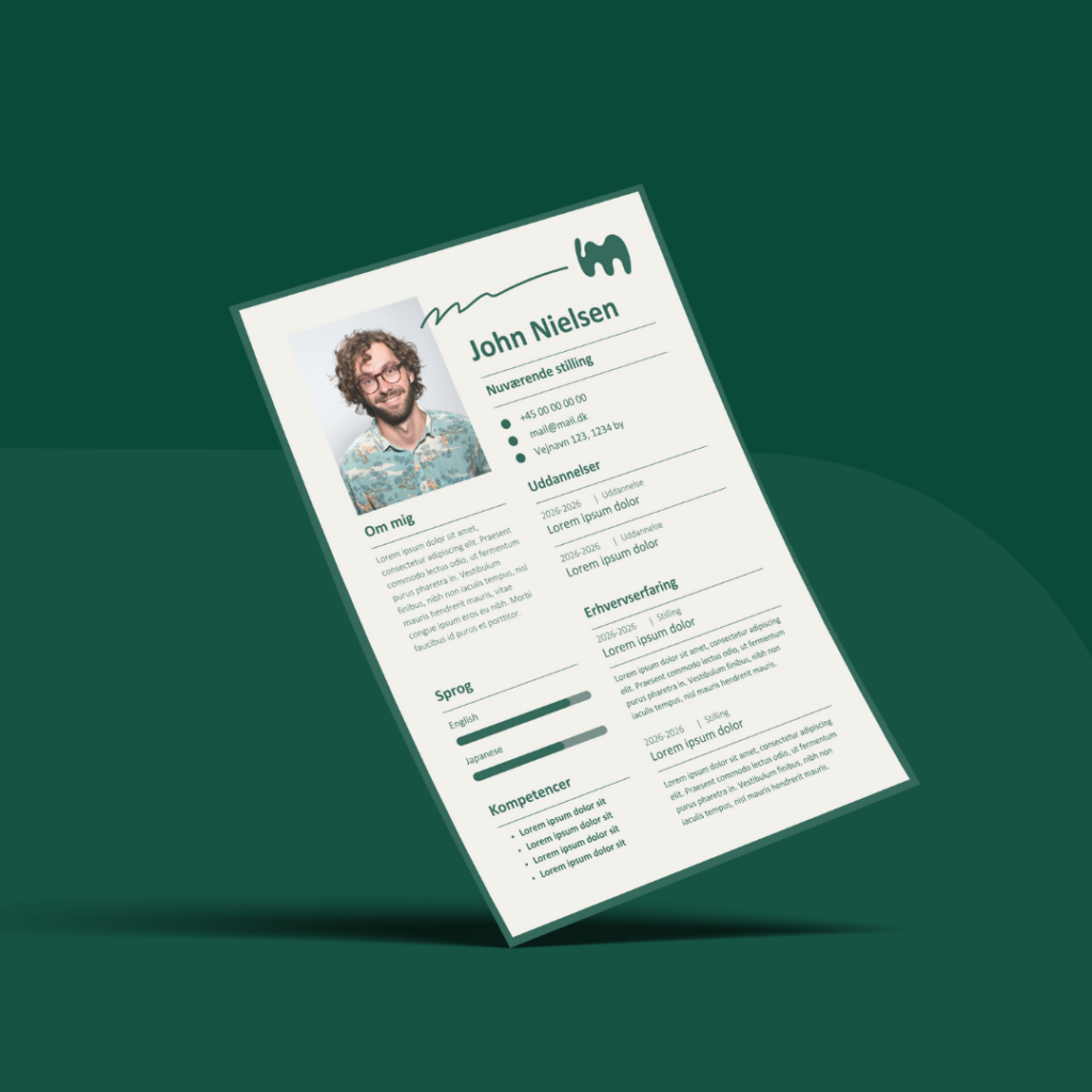 Minimalistisk CV skabelon med fokus på indhold