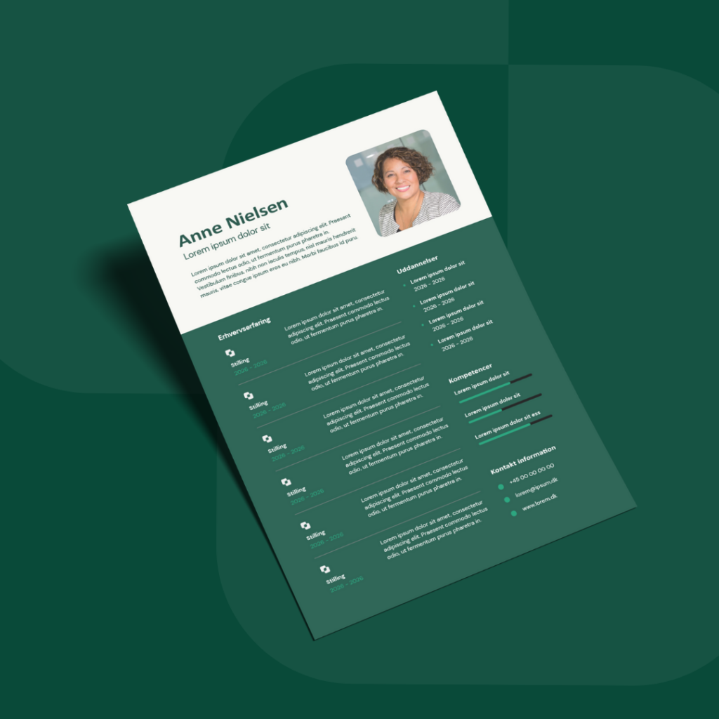 CV skabelon med logoer og godt overblik